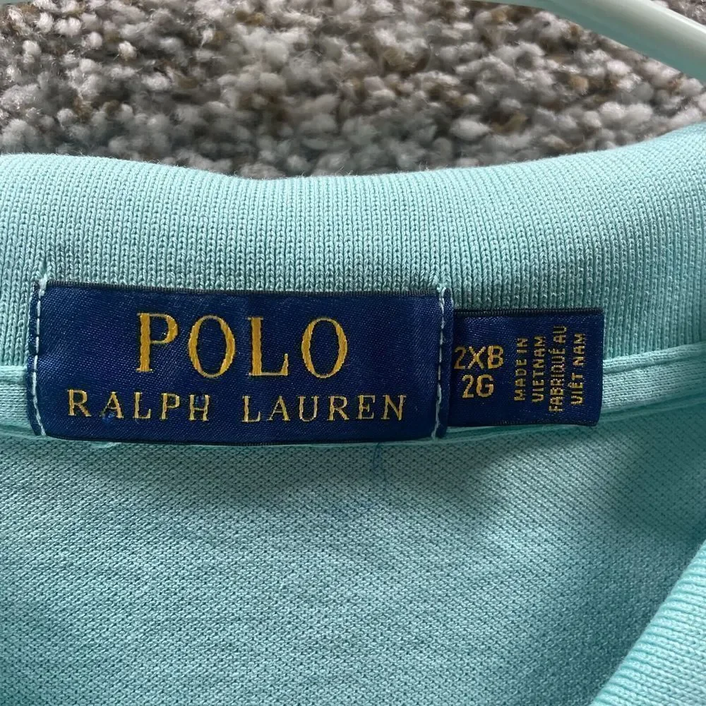 Polo Ralph Lauren Polo Shirt Adult 2XB Blue Short Sleeve Cotton Casual Pony Mens